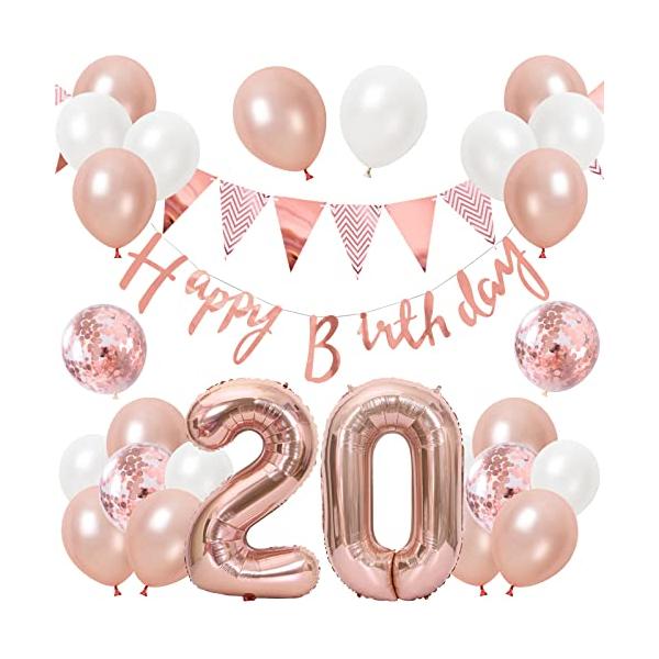 誕生日 バルーン 風船セット 飾り付け 20歳 happy birthday ガーランド バースデー 飾り ハッピーバースデー 女の子