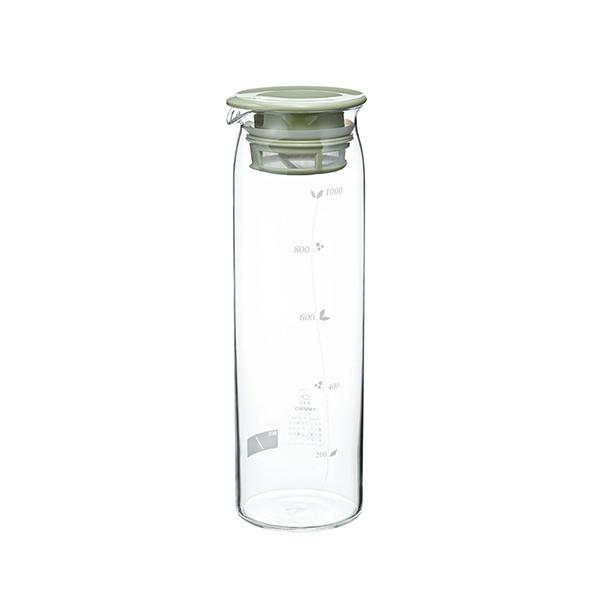 HARIO ハリオ 水出し茶ポット 1000ml スモーキーグリーン MD-10-SGml 耐熱ダブルウォールグラス