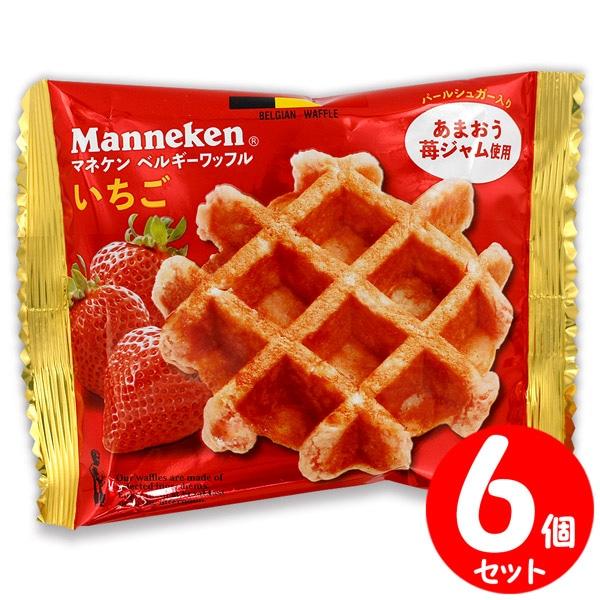 ベルギーの伝統製法と厳選素材を使用したマネケンのいちごワッフル6個セットいちごの広がるワッフル甘さと酸味のバランスが良く、果肉感のある福岡県産あまおう苺ジャムを使用。更にいちご顆粒で甘酸っぱさをプラスしました。いちごの甘さと程よい酸味が広が...