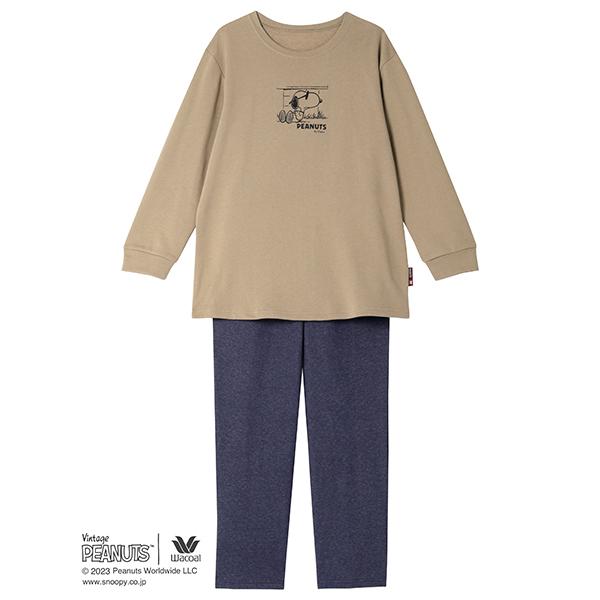 ワコール wacoal FDX530 リラックス＆スリープ PEANUTS スヌーピー パジャマ 長袖 長ズボン かぶり ML EMI 2308 WACOAL（ワコール） wacoal FDX530 リラックス＆スリープ PEANUTS