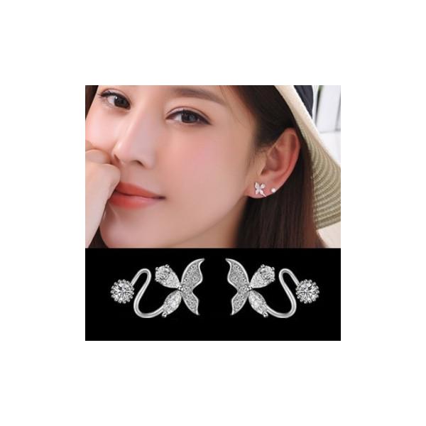 ピアス 金属アレルギー対応 つけっぱなし 18k アレルギー対応 レディース シルバー925 スタッド 花 フラワー イヤークリップ