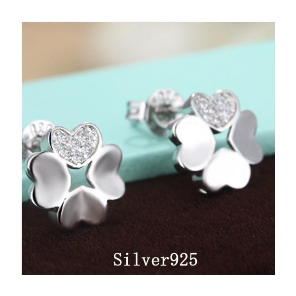 ピアス アレルギー対応 18金 レディース 18k つけっぱなし 金属アレルギー対応 小さい シルバー925 クローバー