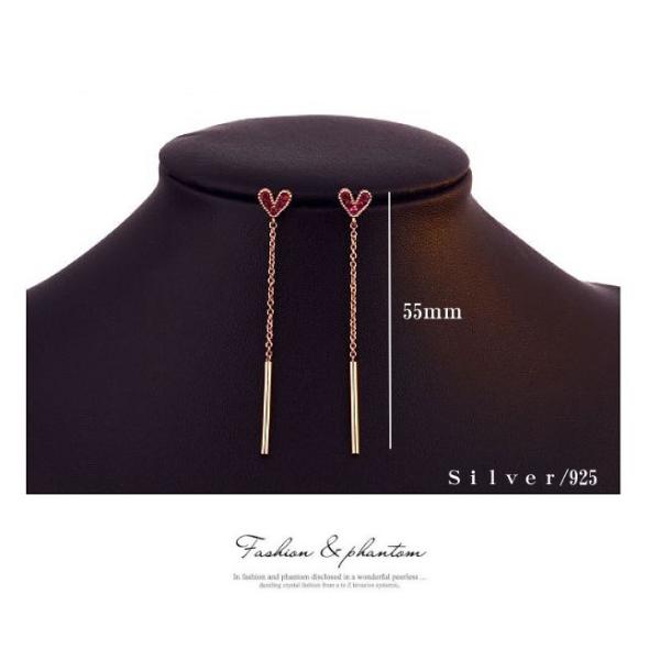 ピアス レディース スワロフスキー レッド シルバー925 ピンクゴールド ロングピアス ハート 揺れる 可愛い 送料無料 Buyee Buyee Japanese Proxy Service Buy From Japan Bot Online