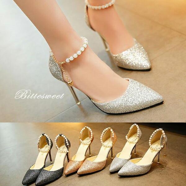 パンプス キラキラ セパレートシューズ ウエディングシューズ ブラック ゴールド シルバー サイズ 22cm 25cm ヒールの高さ 6cm 10cm Sho37xx Sho37xx アンジェリア 通販 Yahoo ショッピング