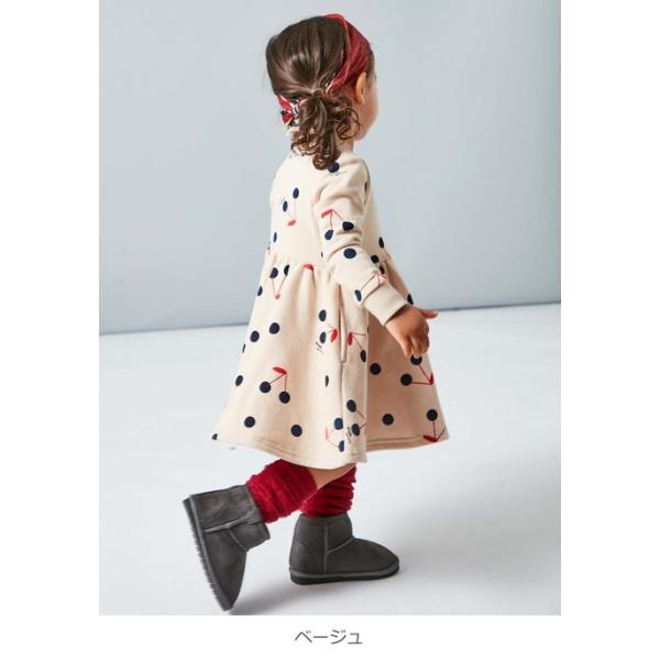 ベビー服 Wonder Apartment 裏毛 チェリー ワンピース 赤ちゃん 女の子 おしゃれ 秋冬春 長袖 柄 キッズ かわいい 子供服 Ypt Or Id