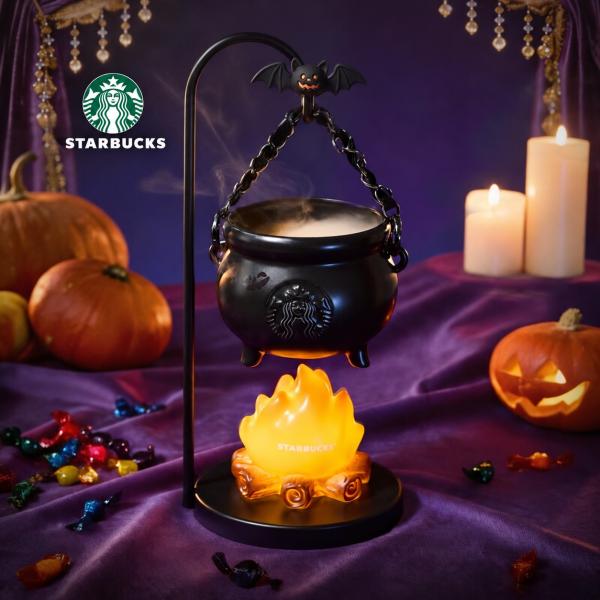 2026新作！保証付 返品OK 海外限定 Starbucks ハロウィン 大釜型 マグカップ 炎型ライト付き 380ml スターバックス ギフト スタバ 正規品 温度変化マグカップ