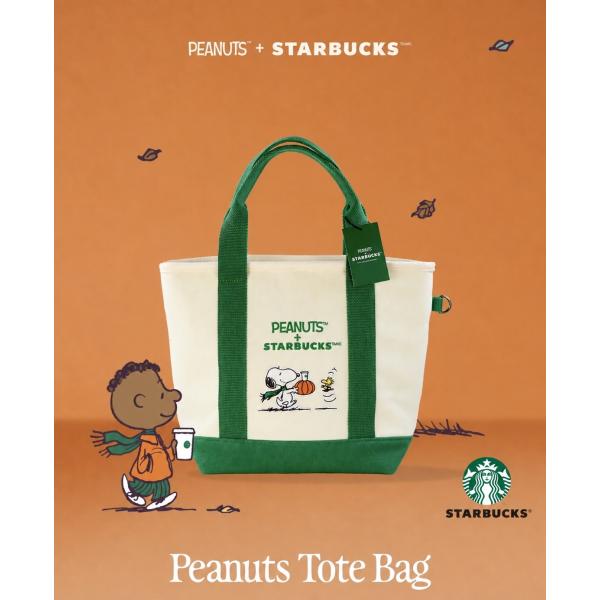 2026新ブランド！保証付 返品OK  海外限定 Starbucks Pumpkin Peanuts スヌーピーコラボ　トートバッグ ミニトートバッグ 可愛い バイカラー スターバックス