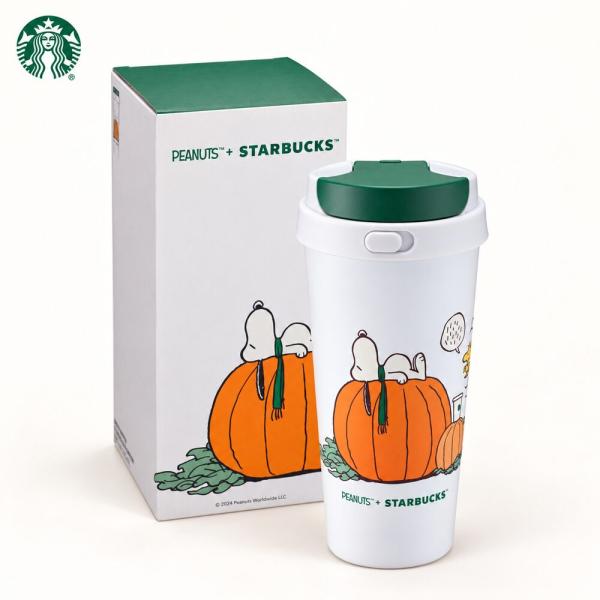 2026新作！保証付 返品OK 海外限定 Starbucks PEANUTS スヌーピー ステンレスタンブラー 473ml スターバックス スタバ 正規品 ワンタッチ ハロウィン かぼちゃ