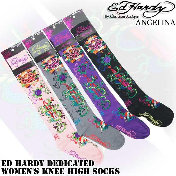 Ed Hardy（エド・ハーディー） ニーハイソックス！ローズドラゴン