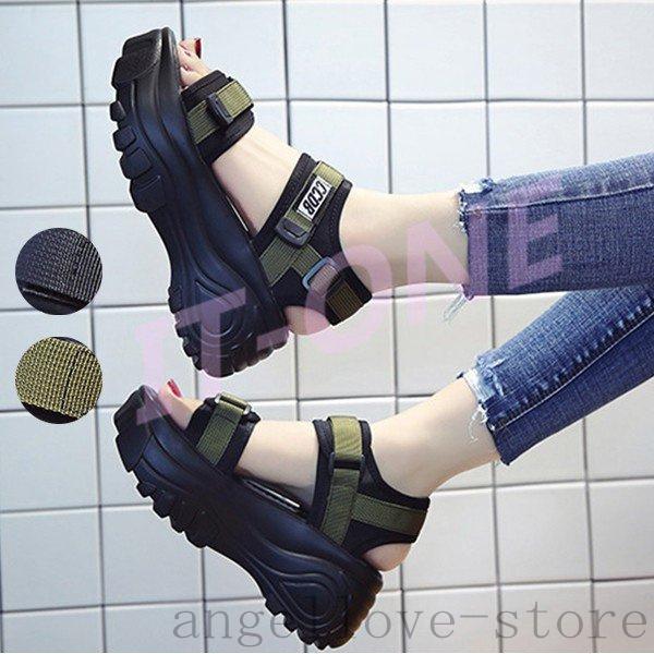 サンダル レディース スポーツサンダル レディースシューズ 厚底 疲れない ベルクロ サンダル レディース ウェッジソール 美脚 サンダル 夏新作 21 富士研磨 通販 Yahoo ショッピング