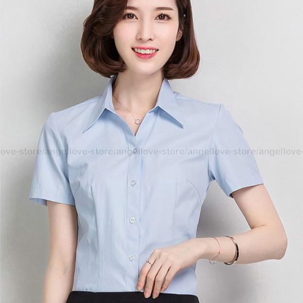レディース 半袖ブラウス オフィス ワイシャツ 無地 ビジネス 就活 制服 スリム 事務服 カジュアル レギュラーカラー スキッパーカラー おしゃれ Buyee Buyee Japanese Proxy Service Buy From Japan Bot Online
