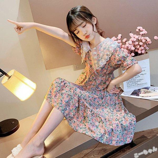 ワンピース キッズ 子供服 女の子 夏 キッズワンピース 半袖ワンピース 花柄 折り襟 子供ドレス ジュニア 子ども お姫様 おしゃれ 可愛い カジュアル 新品 150cm Aletqz 富士研磨 通販 Yahoo ショッピング