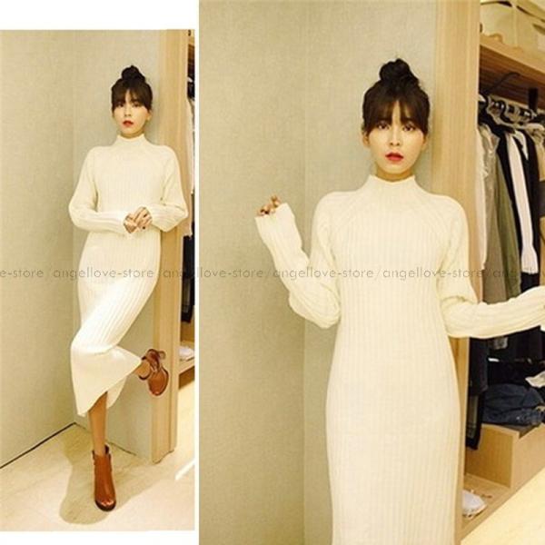 春秋新作 ワンピース ワンピ レデイース ニットワンピース ニットウェア 長袖 ロング丈 無地 ハイネック ニット ワンピース 白 黒 Buyee Buyee Jasa Perwakilan Pembelian Barang Online Di Jepang