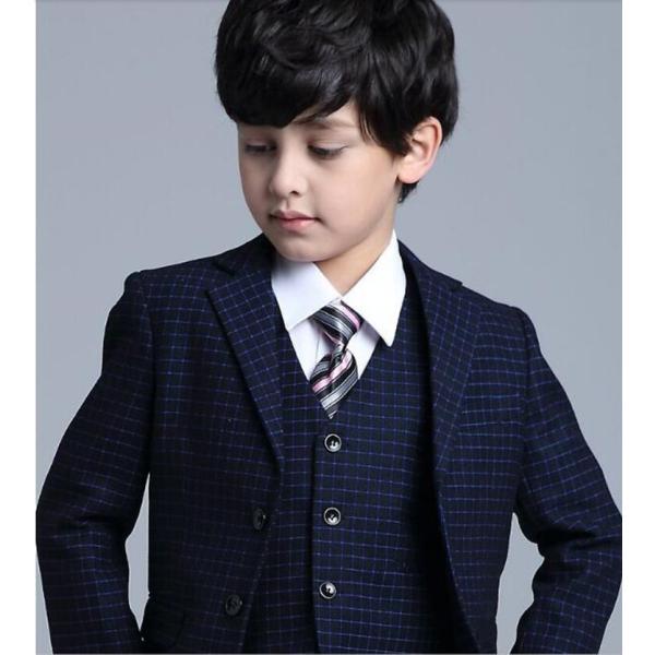 子供タキシード ジュニアスーツ 男の子 チェック フォーマルスーツ 高品質 結婚式 ピアノ 発表会 七五三 5点セット Sagaretxe Net