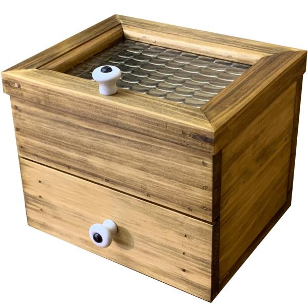 WG[P[X o `FbJ[KX 18×14.5×14.5cm AeB[NuE ܂ qmL ؐ  nhCh 󒍐