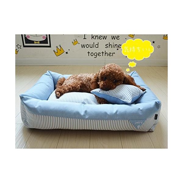 ペットベッド 犬 猫用 夏 ペットソファ クッション ボーダー柄 洗える 防湿 耐噛み ふわふわ 滑り止め もこもこ ペットマット New売り切れる前に ソフト