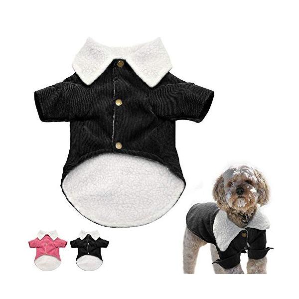 子犬の衣装 ペット用品雑貨ペット服テディvip小さな子犬犬のランタンコアコート犬の猫秋と冬の服 色 ブラック サイズ L 高品質 ペット猫の犬 の服のための