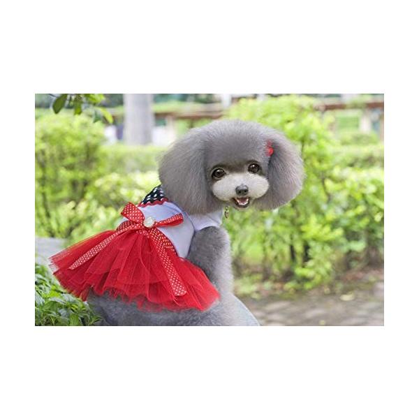 子犬の衣装 ペット用品ヘアドッグ服チワワテディスカート桃ハートツツ 爆買い送料無料 カラー パープル サイズ L Red 色 ペット猫の犬 の服のための