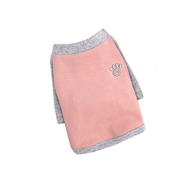 ペット猫の犬の服 ペット用品雑貨犬の秋と冬の新しい服のペット服の縫い目の足のボトミングシャツ カラー ピンク 優先配送 子犬の衣装のために サイズ L 色