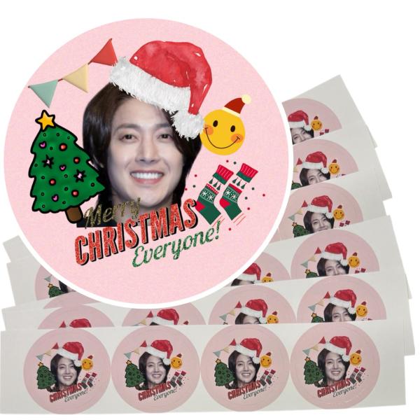 キムヒョンジュン 丸シール 直径4cm×24枚 切れ目付き ステッカー