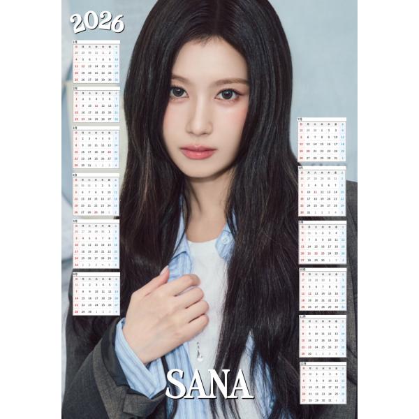 サナ TWICE トゥワイス 2026 ポスター カレンダー 丸めてお送り A3
