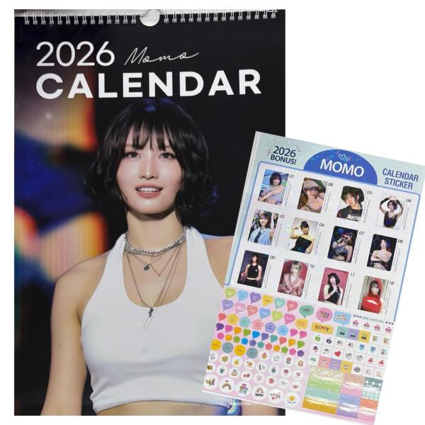 モモ TWICE トゥワイス 2026 壁掛け カレンダー ステッカー付 韓流