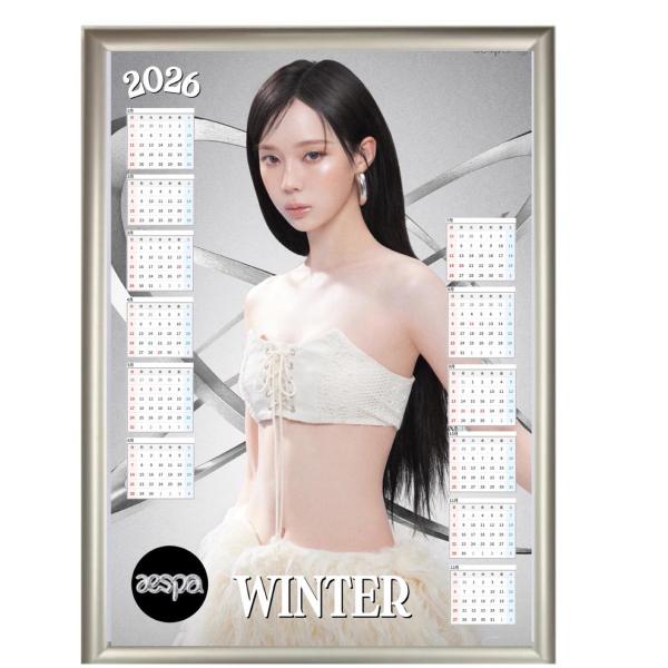 ウィンター aespa エスパ 2026 A4 フォトフレーム付き 壁掛け