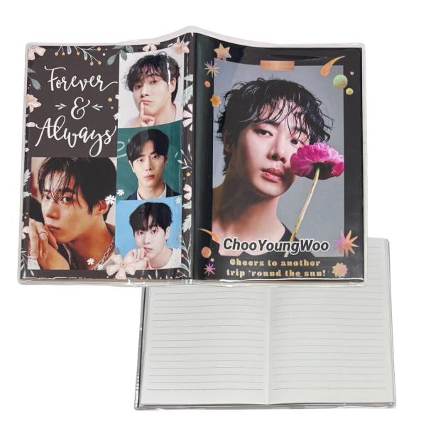 チュヨンウ ビニールカバーノート 手帳 A6サイズ 韓流 グッズ fy328-1a