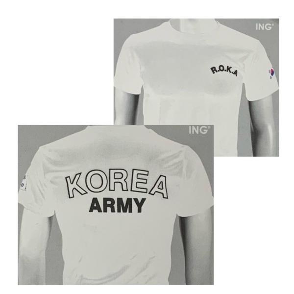 韓国 軍隊 (陸軍）Tシャツ ホワイト 韓流 グッズ la001-2