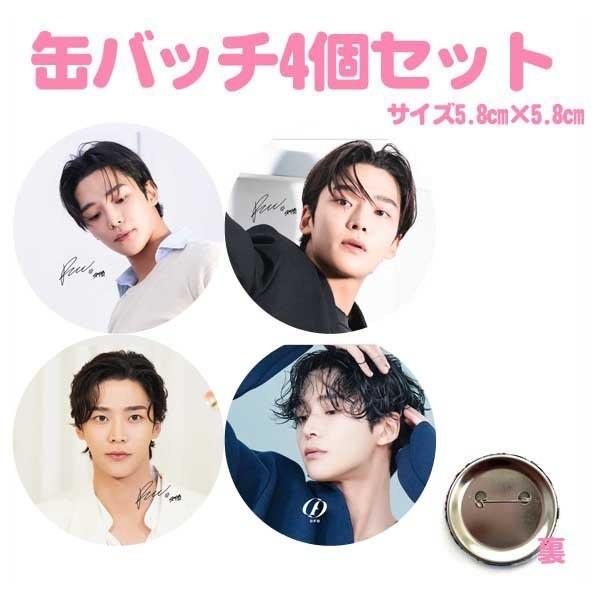 ロウン　缶バッジ 4個セット ロウン 缶バッチ 缶バッジ 韓流 グッズ na092-1 : アンジー
