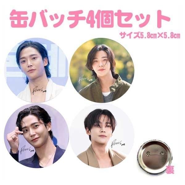 4個セット ロウン 缶バッチ 缶バッジ 韓流 グッズ na092-2 : アンジー