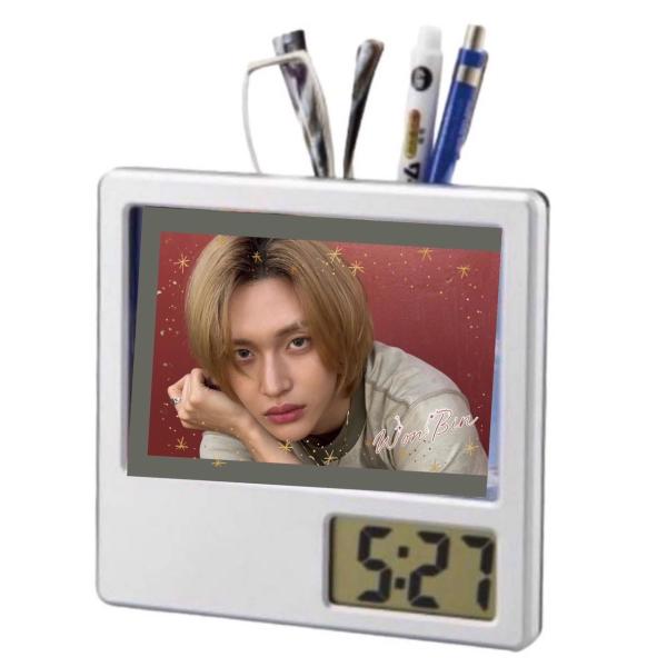 ウォンビン RIIZE ライズ 写真入り ペン立て付き 置き時計 時計