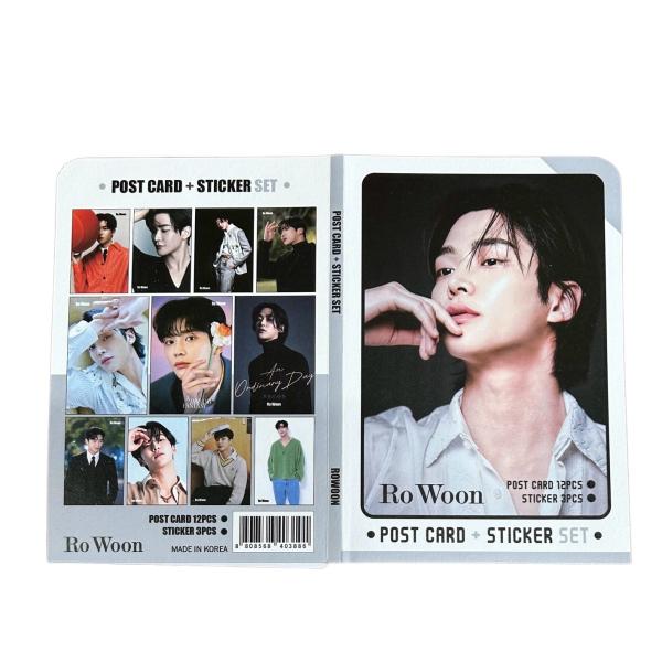 ロウン ポストカード ステッカーセット シール ハガキ 韓流 グッズ