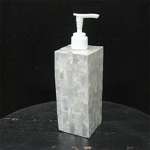 シェルのハンドソープボトル ホワイト おしゃれな ソープボトル エスニック インテリア バリ アジアン ギフト プレゼント ご褒美 雑貨 タイ