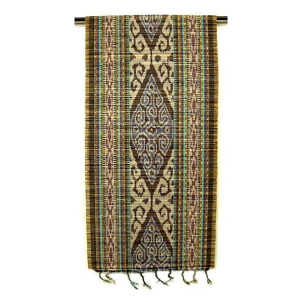 イカットのすだれ 簾 ワイド 青 白 紫 43ｘ140ｃｍ アジアン雑貨 バリ雑貨 タイ エスニック おしゃれなすだれ