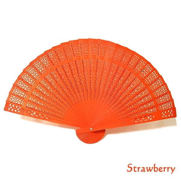 アロマの香りの扇子 いちごの香り Strawberry おしゃれな扇子 かわいい扇子 エスニック アジアン 雑貨