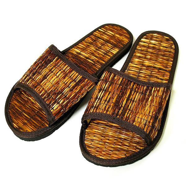 スリッパ サンダル 室内履き ルームシューズ 25 26cm 濃ブラウン おしゃれなスリッパ 中敷畳