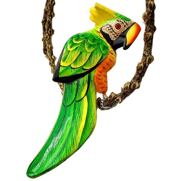 南国のカラフルバード 鳥体長約 21cm 吊り下げ ココナッツの枝 流行 おしゃれな 小鳥の インテリア タイ アジアン 雑貨 バリ アジアン雑貨