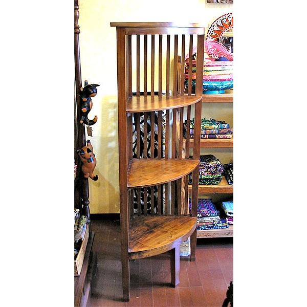愛品倶楽部柏店】アジアン家具 4段コーナーラック