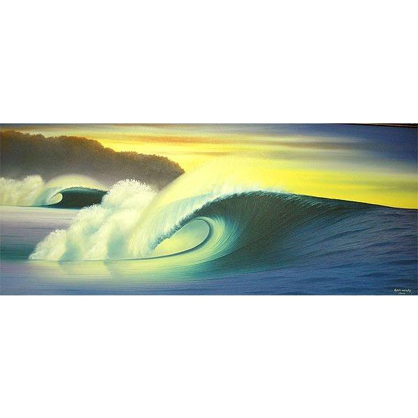 バリ アート BIG WAVE 波の風景 Goes Windy 木製フレーム付き バリ アート BIG WAVE 波の風景 Goes Windy 木製フレーム付き