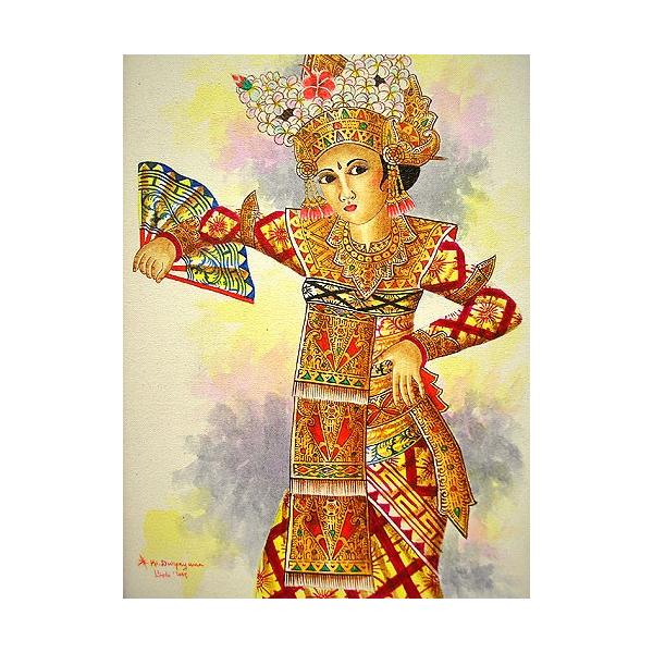 バリの絵画　ウブド　レゴンダンス　油絵 バリの絵画 ウブド レゴンダンス 油絵