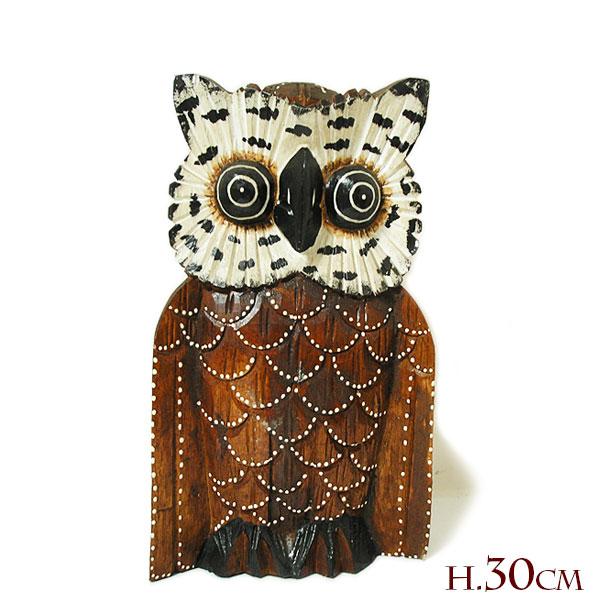 木製フクロウの彫刻 約30cm 木製フクロウの彫刻 約30cm 木製フクロウの彫刻