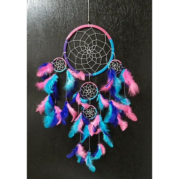 ドリームキャッチャー 3色コンビ 紫 ピンク ブルー 全長60cm最大円直径16cm アジアン雑貨 バリ雑貨 Zdcc アジアン雑貨アンカサ 通販 Yahoo ショッピング