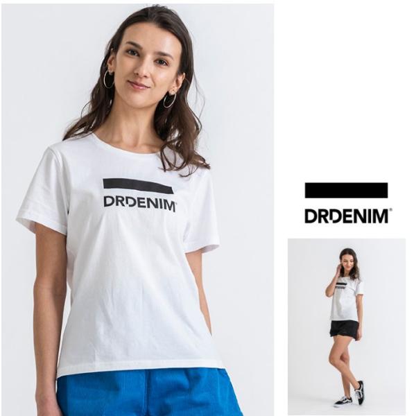 DR.DENIM(ドクターデニム) Luna Tee グラフィックロゴ 半袖 クルーネックTシャツ color：White(ホワイト)