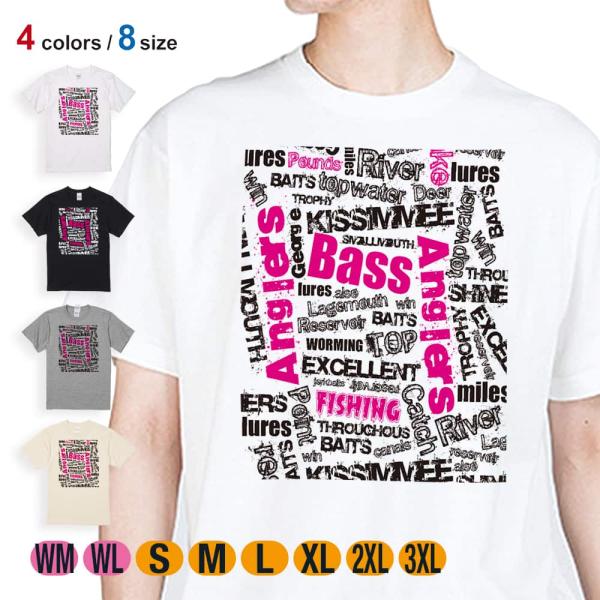 釣り Tシャツ 半袖 Bass テキストデザイン ピンク 5 6oz 綿100 メンズ レディース 洗濯 大きいサイズ 白 黒 灰色 肌色 春 夏 秋 冬 オシャレ 釣り 魚 ルアー Met Angler S Case アングラーズケース 通販 Yahoo ショッピング