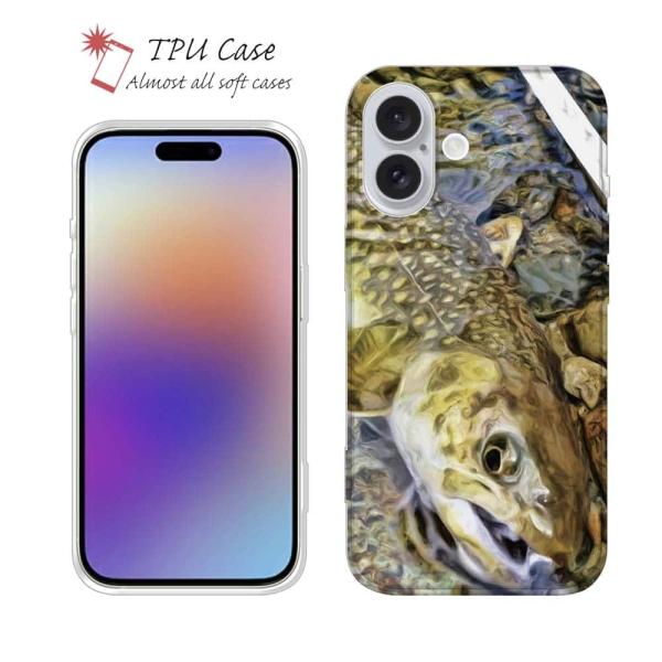 スマホケース ソフトケース TPU ネイティブトラウト 魚 釣り ルアー