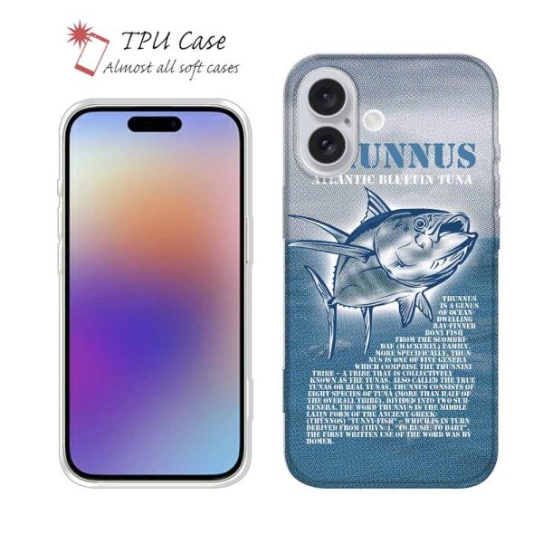 スマホケース ソフトケース TPU マグロの種類は5種類 魚 釣り ルアー iPhone17 Pro Max iPhone Air iPhone16e Xperia Galaxy AQUOS Pixel