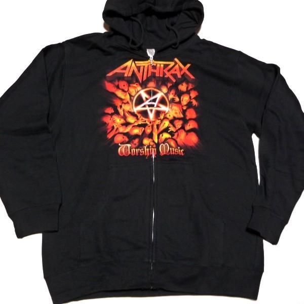 ANTHRAX アンスラックス WORSHIP MUSIC ZIP-UP Hoodie オフィシャル 