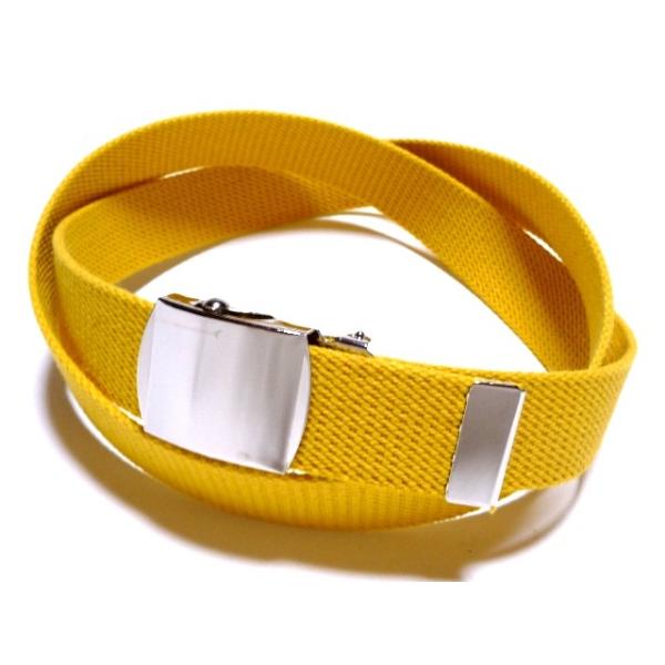 イエロー (黄色) 32ミリ 綿 GIベルト ガチャベルト ローラーバックル