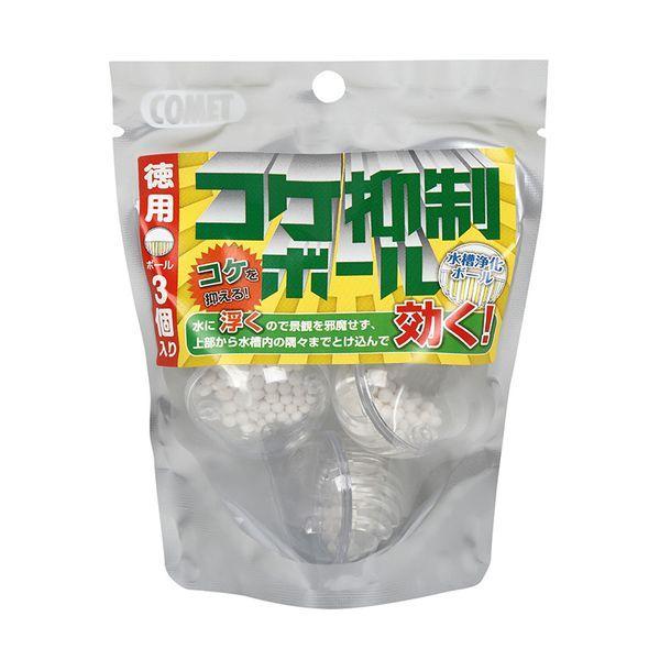 イトスイ　コメット 徳用コケ抑制ボール ３個入水槽に浮かべるだけでコケの発生を抑える、水質浄化ボールです。（※既に水槽内に発生しているコケを取る効果はございません。）水に浮くので景観を邪魔せず、交換の際も簡単に取り替えることができます。飼育...